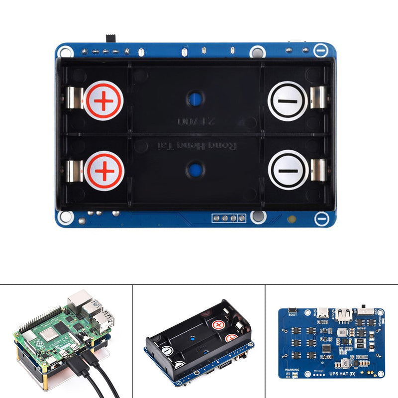 UPS HAT (D) Kit för Raspberry Pi 5V avbrottsfri strömförsörjningsmodul