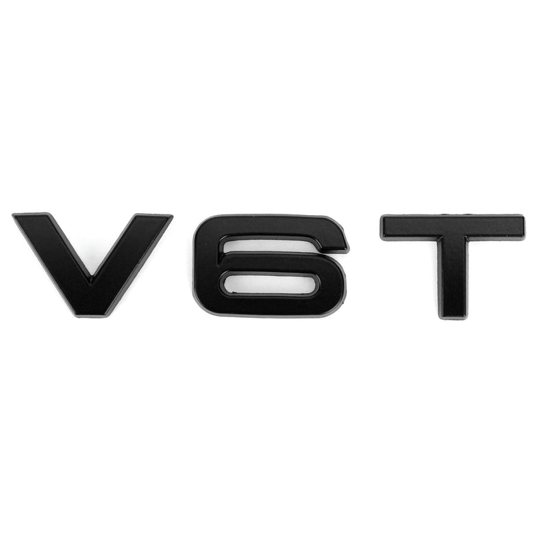 V6T Emblem Merke for Audi A1 A3 A4 A5 A6 A7 Q3 Q5 Q7 S6 S7 S8 S4 SQ5 Svart