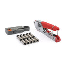Kompressionsstripperværktøj Koaksial F-type crimper + 10 STK RG6 crimpkonnektorer