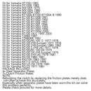 Kopplingssats stål & friktionsskivor lämplig för Yamaha XT125 RT100 RS100 TZR80 YBR125