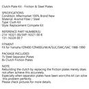 Kit de embrague de acero y placas de fricción para Yamaha FZR400 FZR400U/W/A/SUC/SWC 1988-90 Genérico