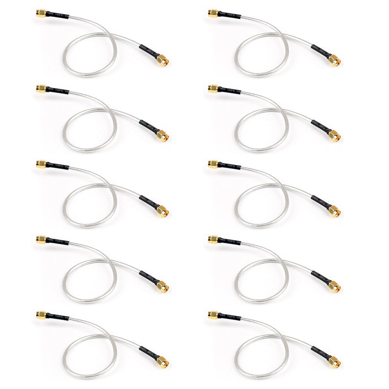 10 Stück SMA-Stecker auf SMA-Stecker RF-Verlängerung Koax-Pigtail-halbstarres Kabel RG402 30 cm