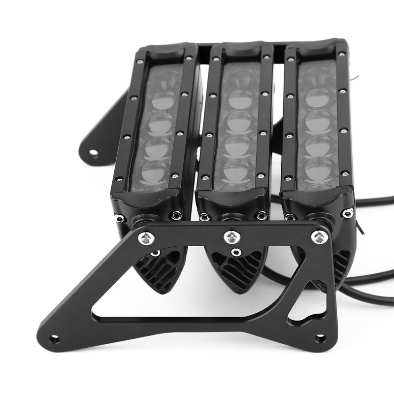 3 riviä muokattu LED-ajovalo valkoinen valo sopii Honda MSX125 Grom 13-19 Black Generic