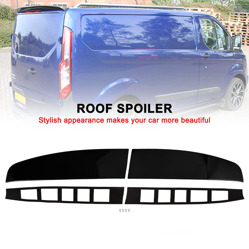 Ford Transit Custom 2012-2023 Glanssvart Bakre Dubbel Ladugårdsdörr Takspoiler