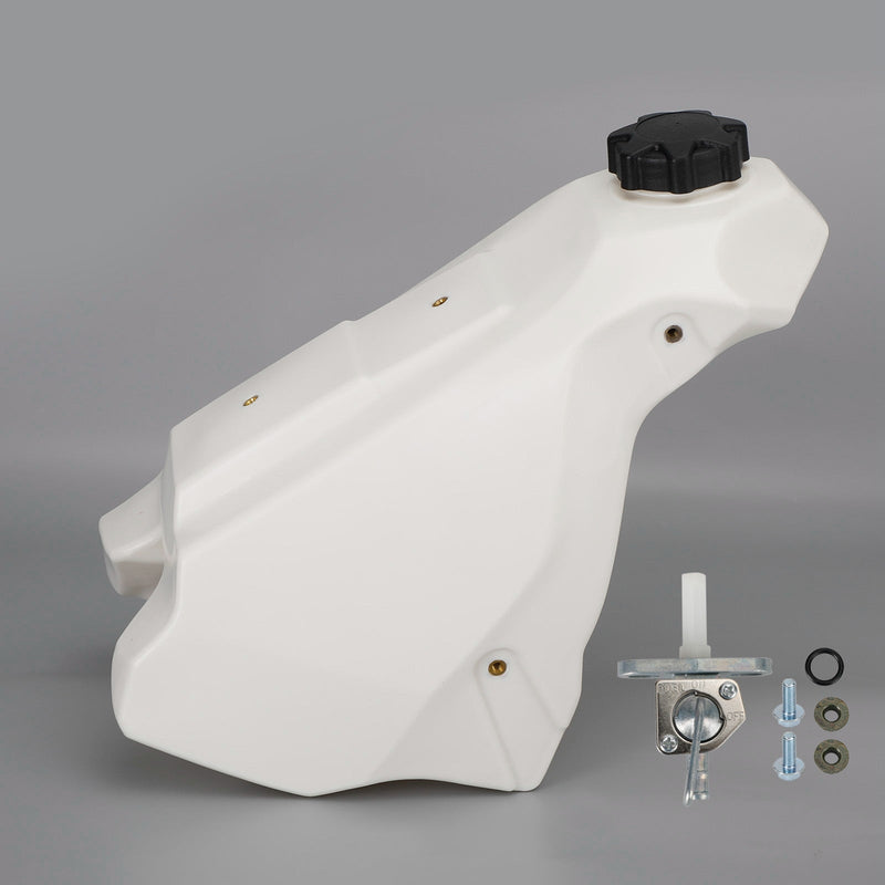 1989-2001 Honda CR500R Drivstoff Gass Tank & Cap White 3,6 Gal Petcock Ventil Kit