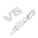 3D Chrome Metal 4WD takalokasuoja Embge Badge Tarra 4WD SUV V6 Generic