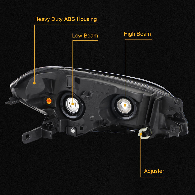 Faros delanteros amarillos transparentes con carcasa negra para Chevr Malibu 2008-2012 genéricos