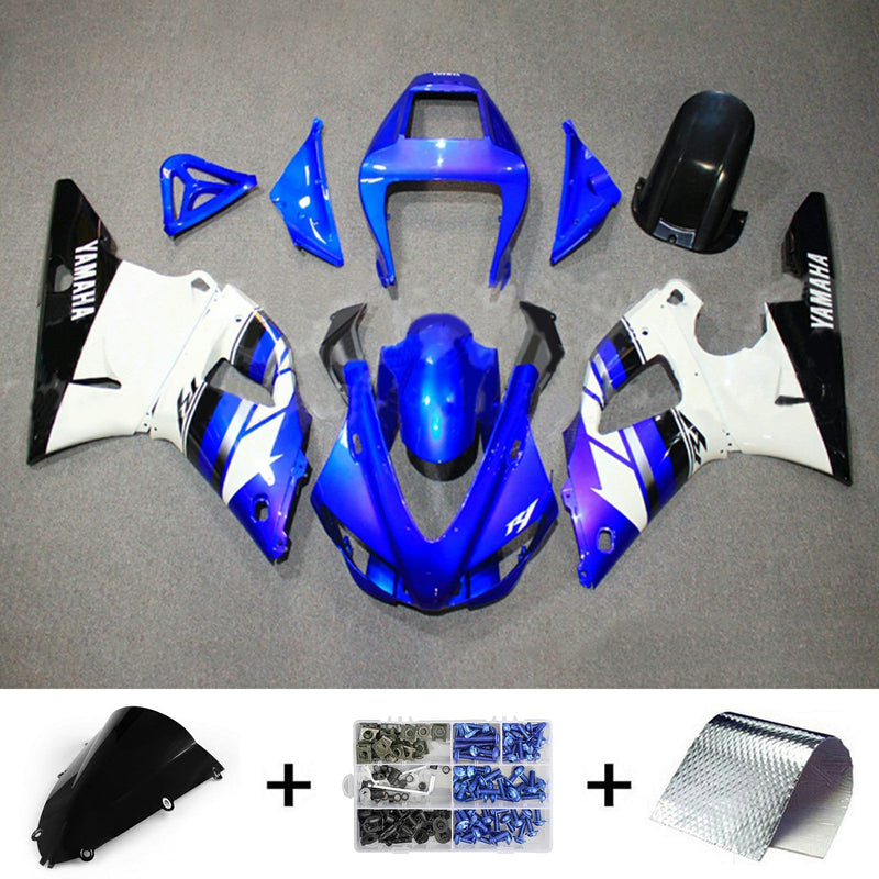 Amotopart Yamaha YZF 1000 R1 1998-1999 kåpesett, kropp, plast, ABS