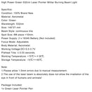 20 Miles High Power Green 1MW 532nm Laser Pointer Militar Burning Beam Light