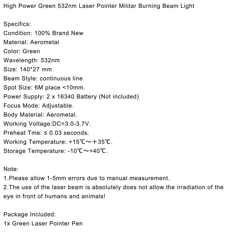 20 Miles High Power Green 1MW 532nm Laserpointer Militar Burning Beam Light