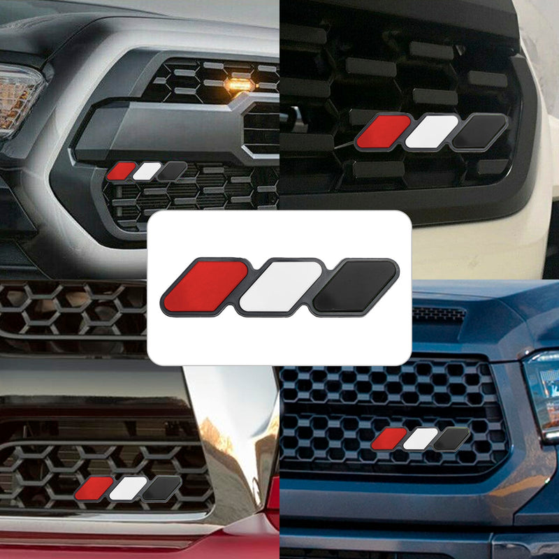 Tre-farget Grille Badge Emblem Biltilbehør for Toyota Tacoma TRD Tundra RAV4