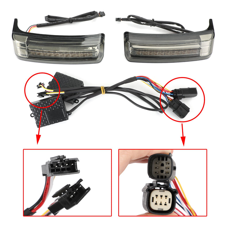 Alforjes LED para alforjes Run Brake Turn Lamp Lights para Touring 2014-2021 Genérico