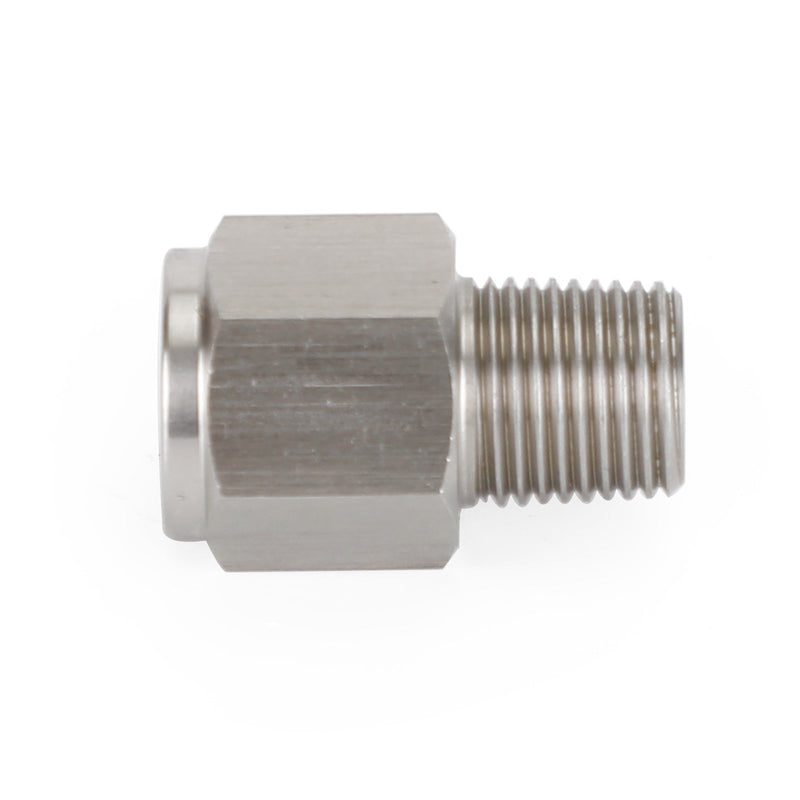 1/8" NPT hane till M10x1.0 hona rostfritt stål oljetrycksmätare Adapter