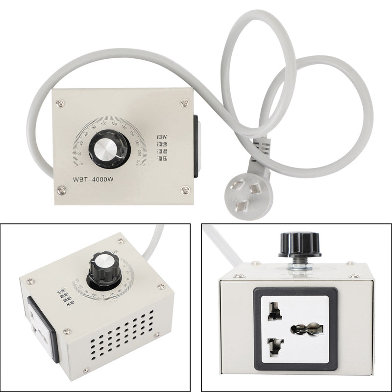 4000W AC 220V variabel spänningsregulator för fläkthastighetsmotordimmer