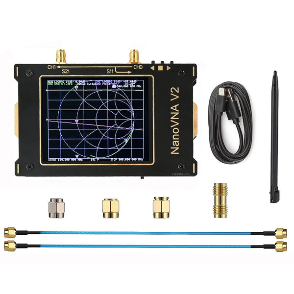 NanoVNA V2 3G 3.2" analizador de antena de red vectorial 50kHz-3GHz para onda corta