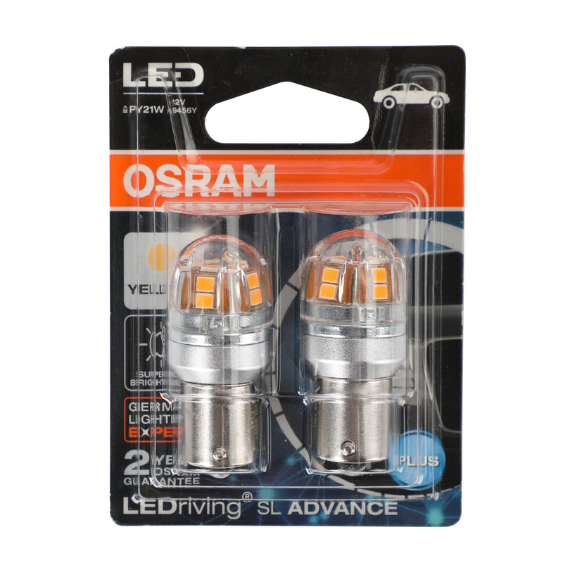 2x pour ampoules auxiliaires de voiture OSRAM 9456Y LED PY21W 12V2.5W