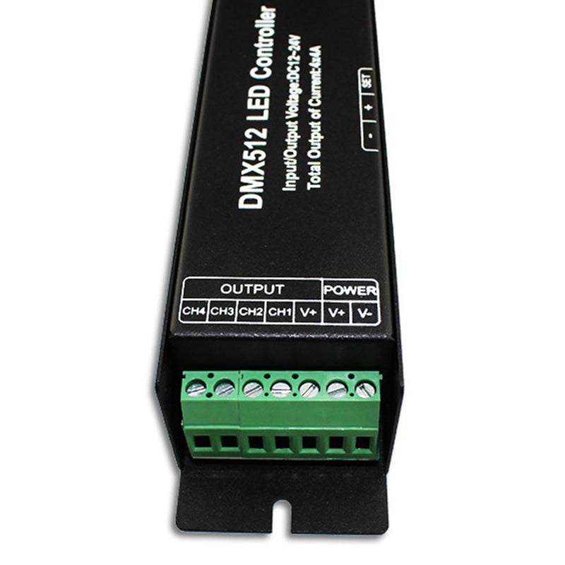 LED RGB DMX512 Decoder Controller DC12-24V 4x4A 16A 4 Kanal Digital PWM Dimmer