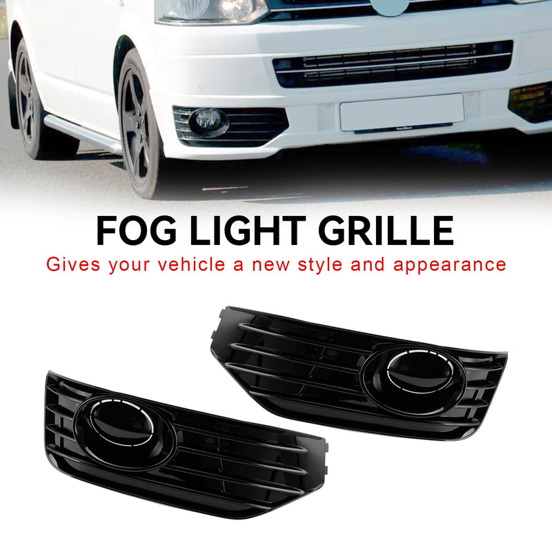 VW T5 T5.1 2010-2015 Farol de Nevoeiro Tampa Inserção S Line Grill Preto Brilhante