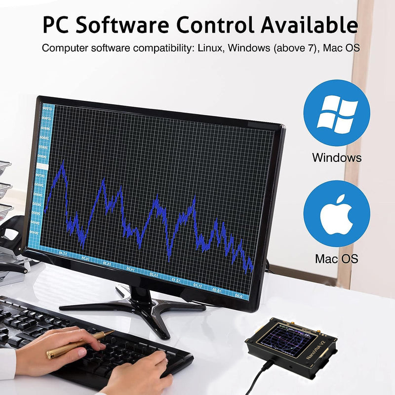 NanoVNA V2 3G 3,2" Vektor-Netzwerk-Antennenanalysator 50kHz-3GHz für Kurzwelle