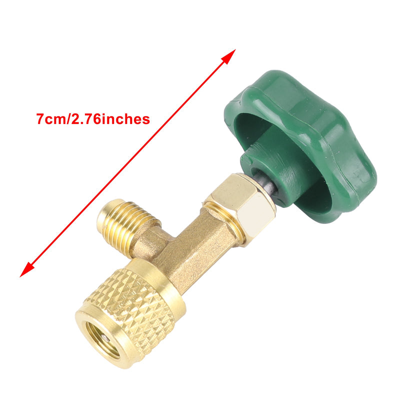 For R22 R134A R410A Gass kjølemiddel Ac kantappeventil Flaskeåpner 1/4Sae Grønn