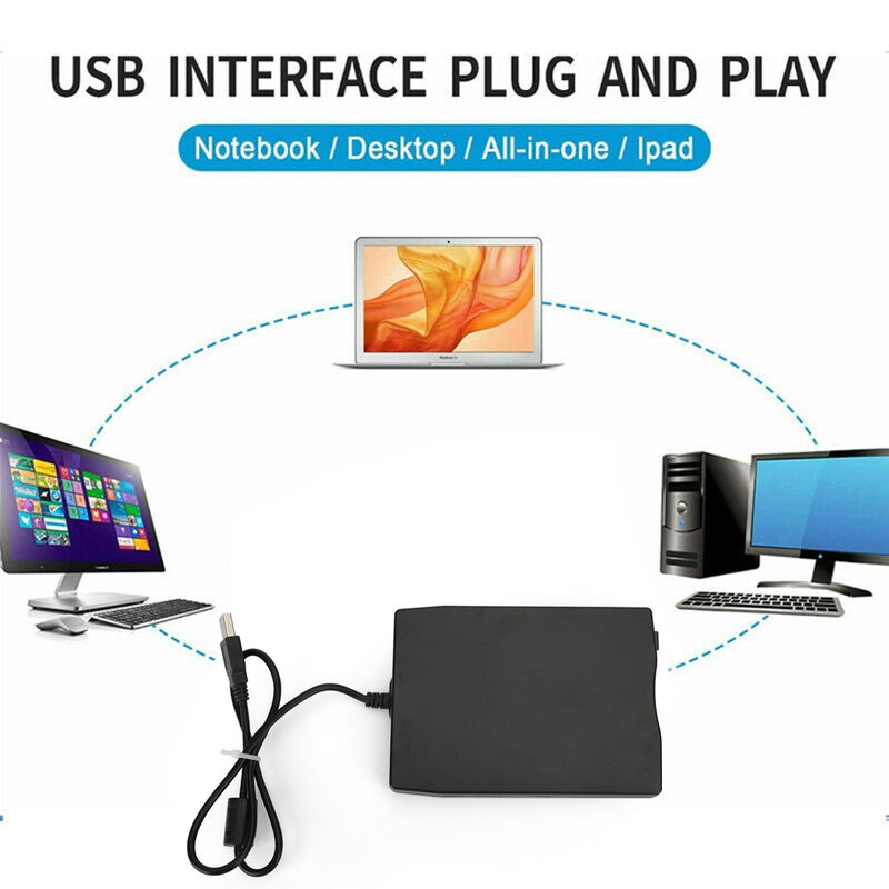 Bärbar USB-diskettenhet extern FDD 3,5" 1,44MB för bärbar dator Win Mac