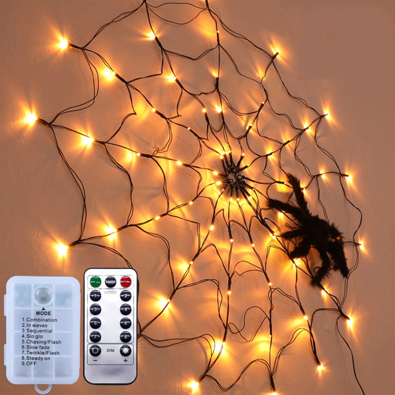 Decorações de Halloween Web Lights Festas internas ao ar livre Decoração de jardim + Aranha