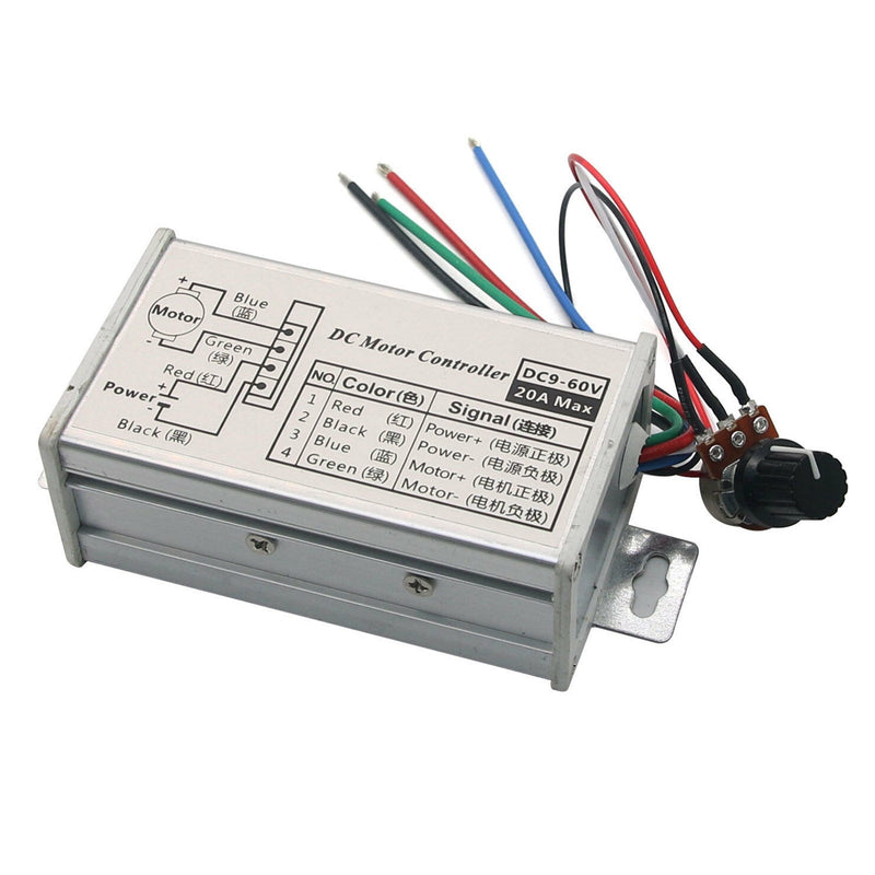 12 V 24 V max 20A PWM DC Motor Schrittless Variabler Geschwindigkeitsregelschalter Steuerelemente