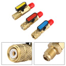 3 stk lige kugleventiler 1/4" SAE kølemiddel HVAC A/C Tech Håndværktøj til R410A