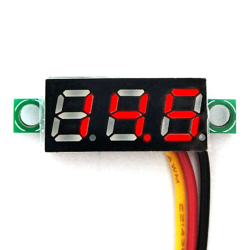 5x Mini DC 0-30V LED vermelho Display digital de 3 voltímetros painel voltímetro calibrável