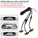 2001-2011 2016-2023 Toyota Tacoma TRD PRO 3 SZTUK Przedni zderzak Maska Grill Światła LED