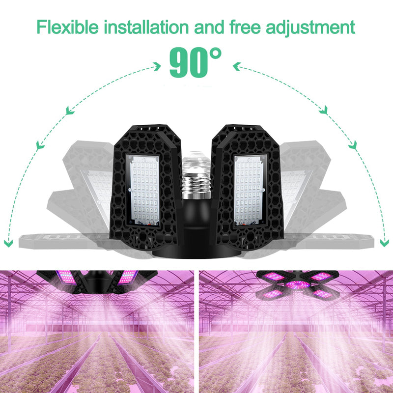 E27 LED Grow Light mit faltbarem Vollspektrum-Wachstumslicht für Zimmerpflanzen