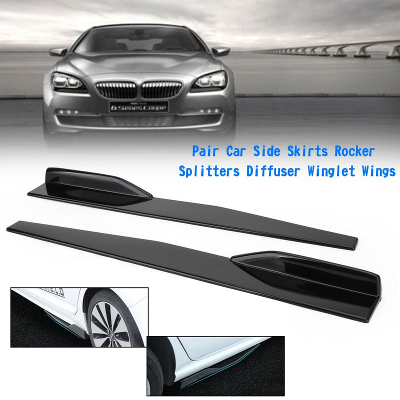 Et par 34" bilglans sort sideskjørt Rocker Splitter Diffuser Winglet Wings Generic