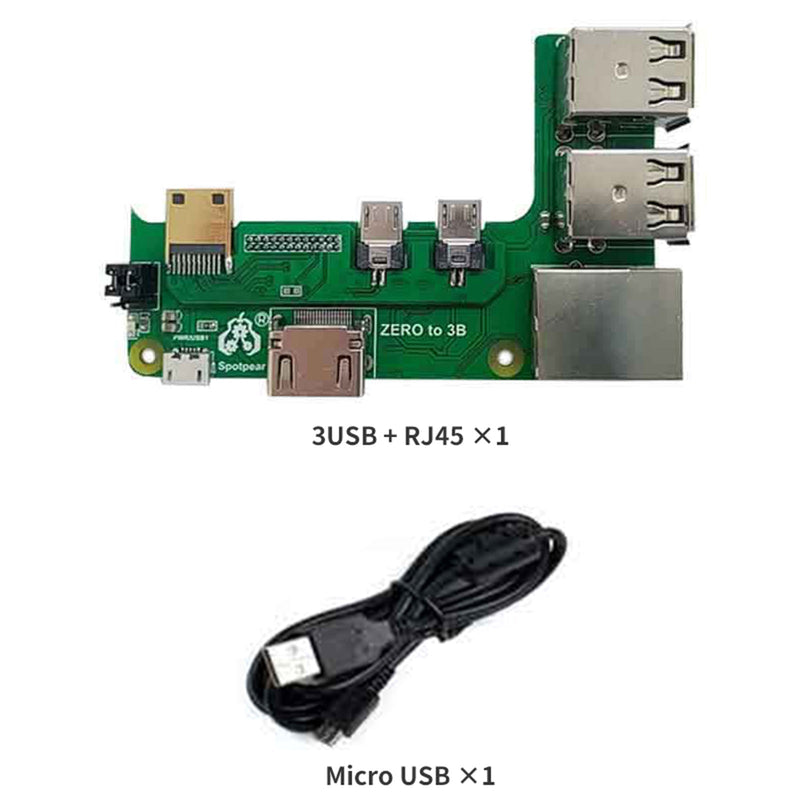 Laajennuskortti Zero Pi0 USB HUB RJ45 HAT sopii Raspberry Pi Zero 2w - 3B