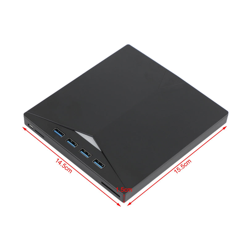 7-in-1 ulkoinen DVD-asema - USB 3.0 ja USB Type-C - Yhteensopiva kannettavan tietokoneen, pöytätietokoneen ja Mac OS:n kanssa - Kannettava poltin ja lukulaite CD-, DVD- ja Blu-ray-levyille