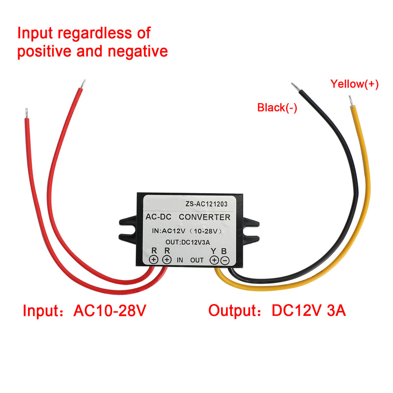 AC/DC spänningsomvandlare spänningsregulatormodul buck AC 10-28V till DC 12V 3A