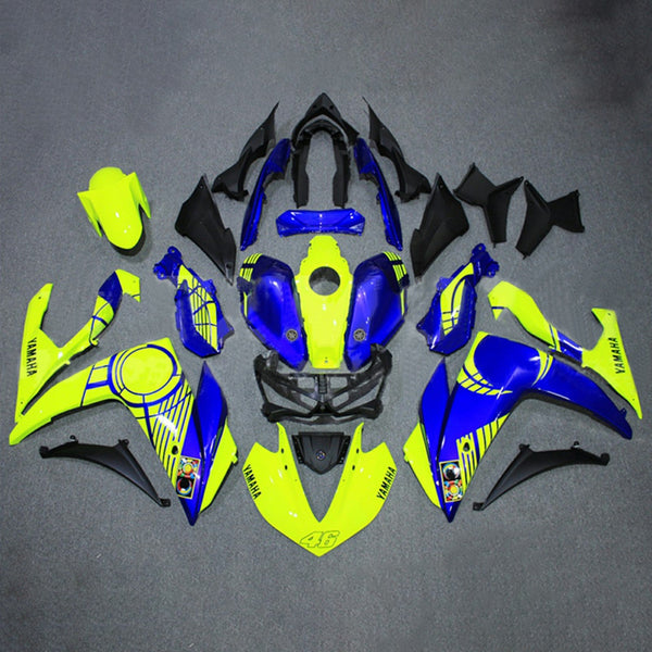 Amotopart kåpa kit för Yamaha YZF-R3 2014-2018, R25 2015-2017 kaross ABS