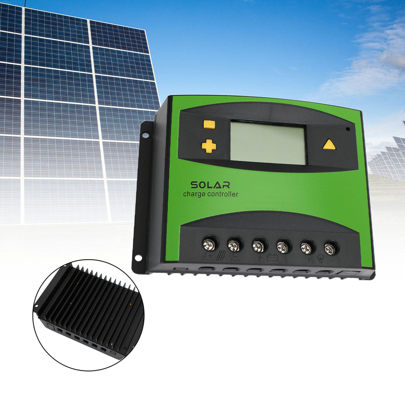 Controlador de carga solar 12V-24V 60A PWM interfaz pantalla LCD controlador solar