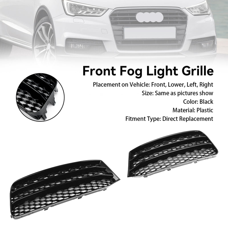 Audi A1 8X 2015-2018 Par foran støtfanger tåkelys Cover Grill