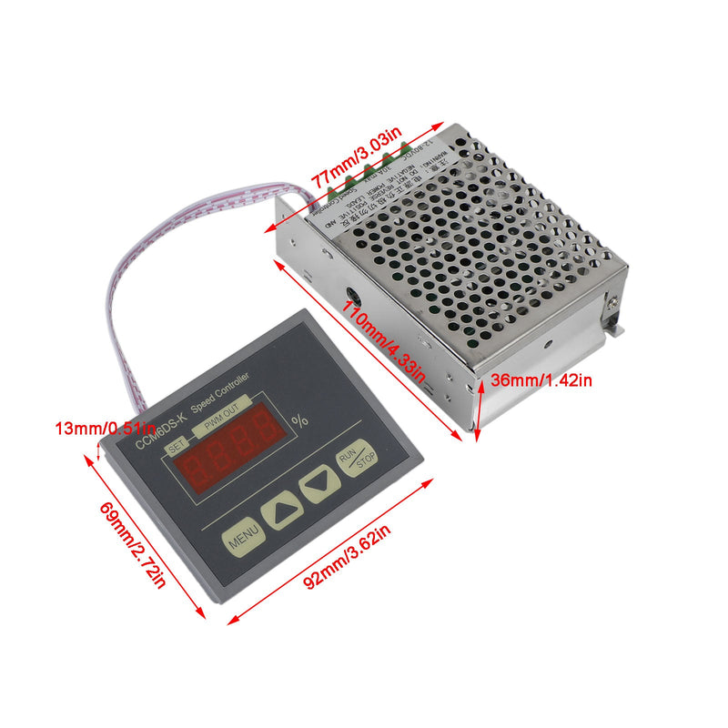 12-80V 30A PWM DC motorhastighetsregulator med digital displaypanel