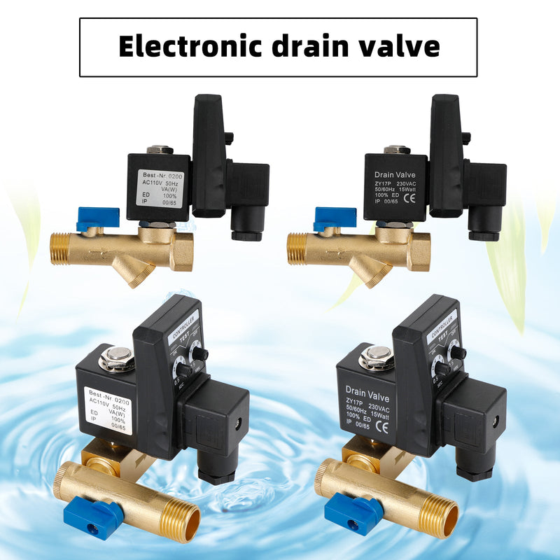 1/2 "automatisches elektronisches zeitgesteuertes Luftkompressor-Kondensat-Ablassventil