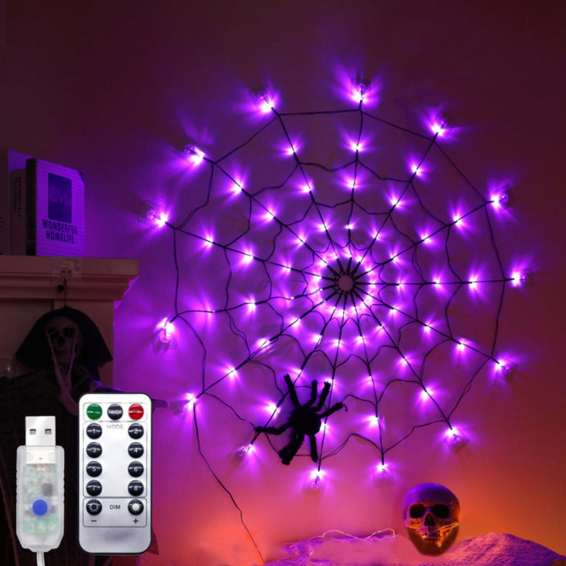 Decorações de Halloween Web Lights Festas internas ao ar livre Decoração de jardim + Aranha