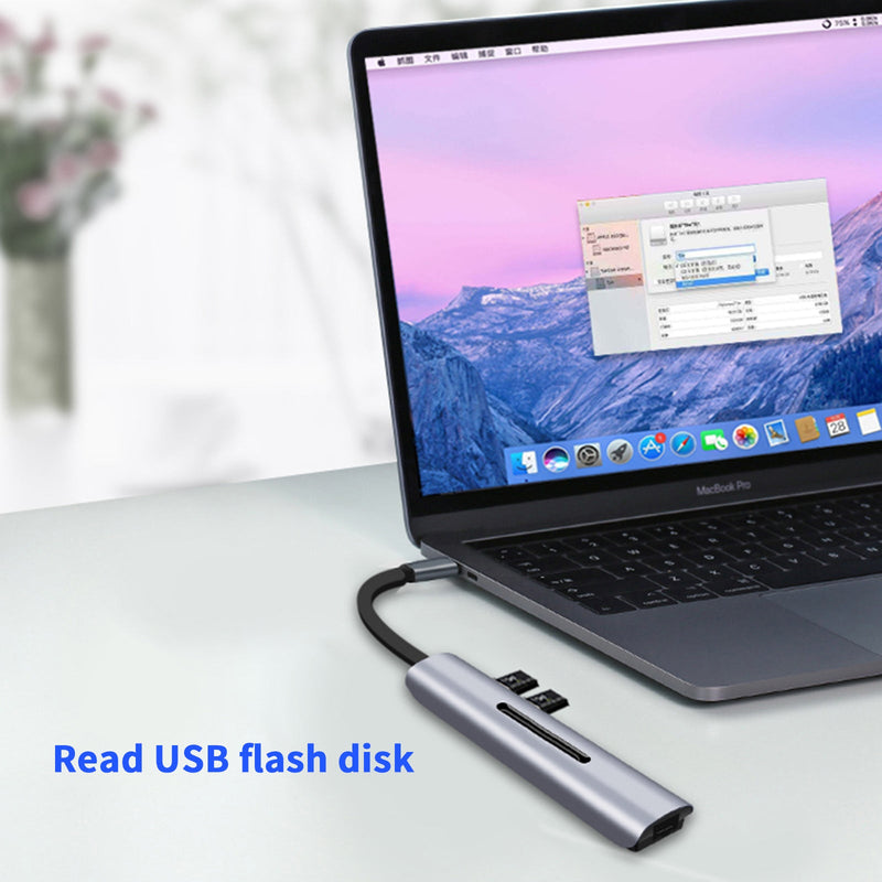 Estación de acoplamiento USB-C 9 en 1 4K HD VGA PD100W para portátiles MacBook tipo C