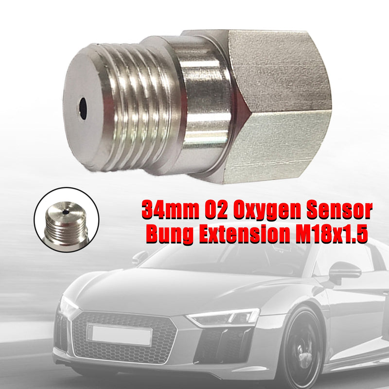 34mm O2 Sensor de oxígeno tubo de prueba extensión adaptador espaciador M18x1.5 Bung