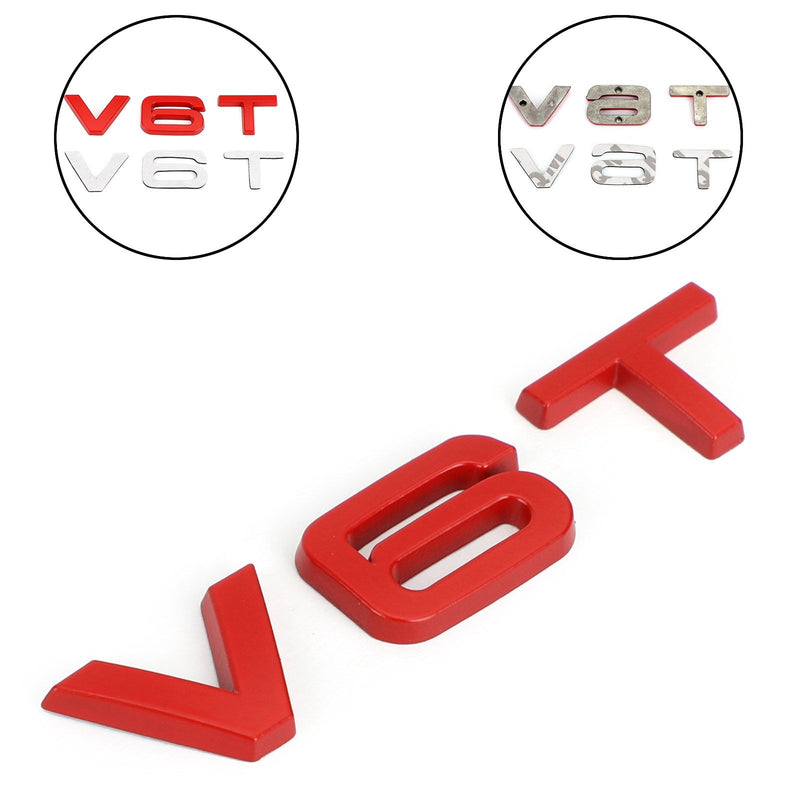 V6T Emblem -merkki Audi A1 A3 A4 A5 A6 A7 Q3 Q5 Q7 S6 S7 S8 S4 SQ5 Red