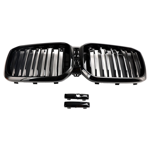 BMW X3 X4 G01 G02 2022 2023 grade frontal em forma de rim preta brilhante