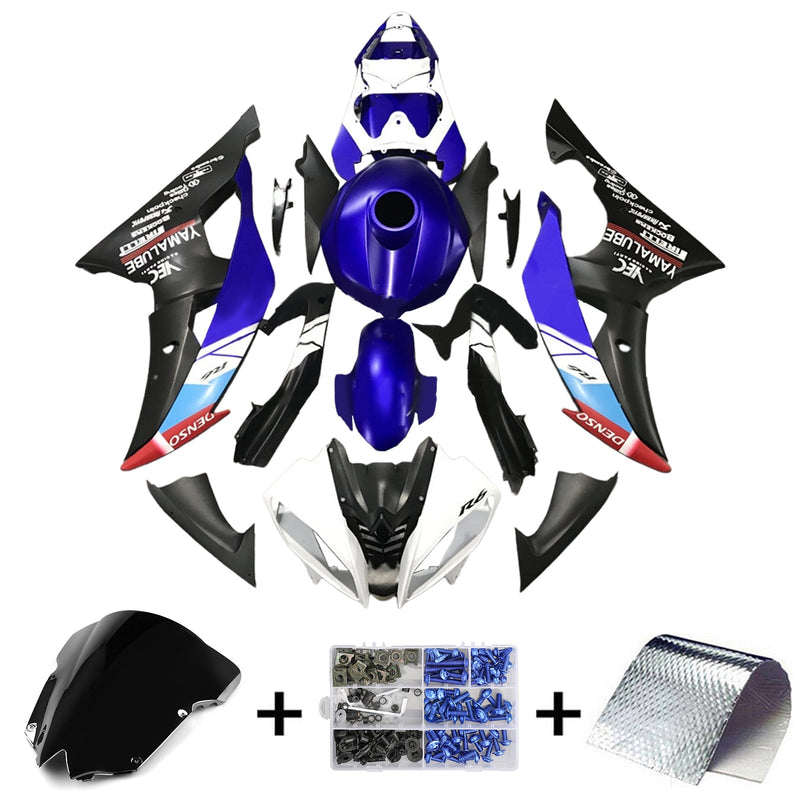 Amotopart kåpesett for Yamaha YZF 600 R6 2008-2016, kropp, plast, ABS