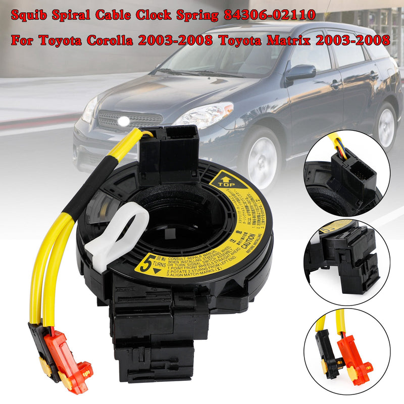 Squib 84306-02110 - Muelle de reloj en espiral para Toyota Corolla 2003-2008 genérico