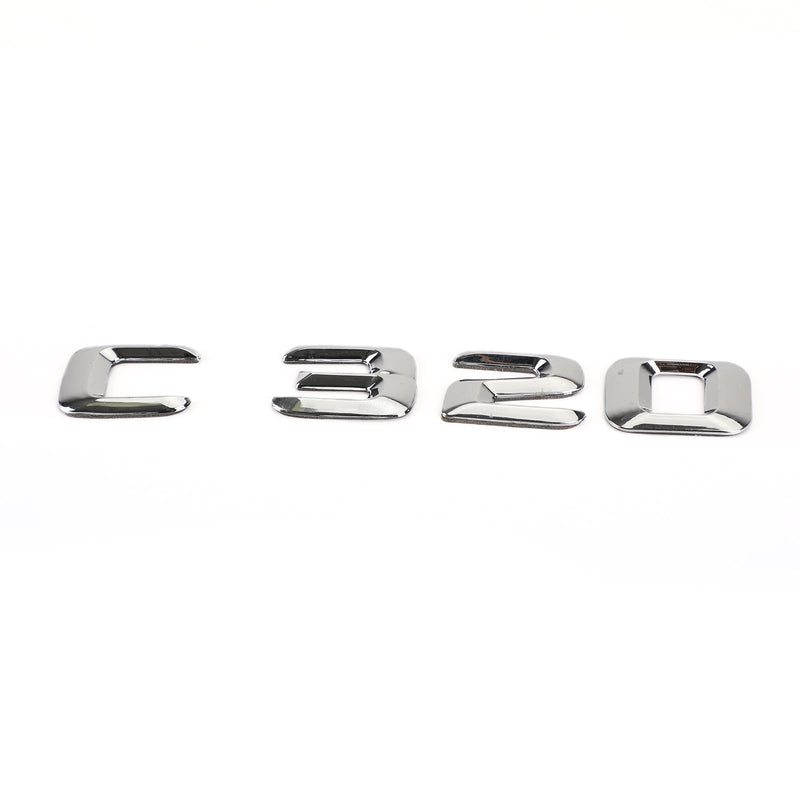 Heck -Trunk -Emblem -Badge -Namenschildscheibe -Buchstaben Zahlen passen Mercedes C320 Chrom