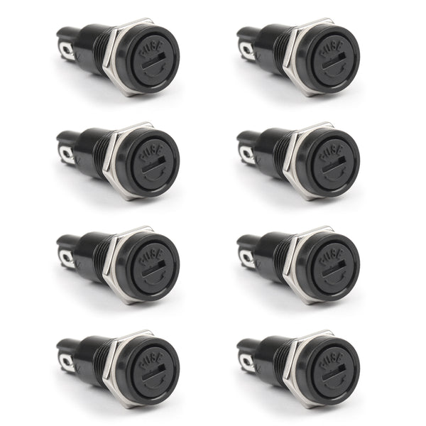 5x20mm Glass Fuses 10A 250V 8PCS SCI R3-11 Panel Mount Chassis Fuse Holder