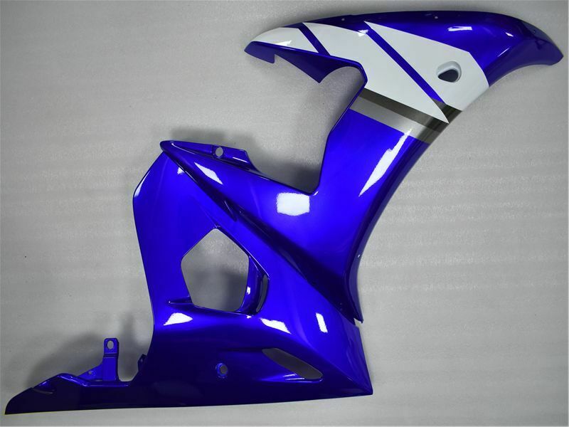Verkleidungs-Einspritz-Kunststoff-Set, passend für Yamaha 2003 2004 YZF R6, Blau, Weiß, generisch
